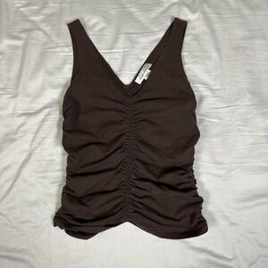 y2k Nine West ruched brown tank top